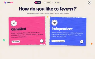 Getting started: “How do you like to learn?” — the Gamified and Independent styles