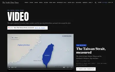 The Video page with The Taiwan Strait, measured
